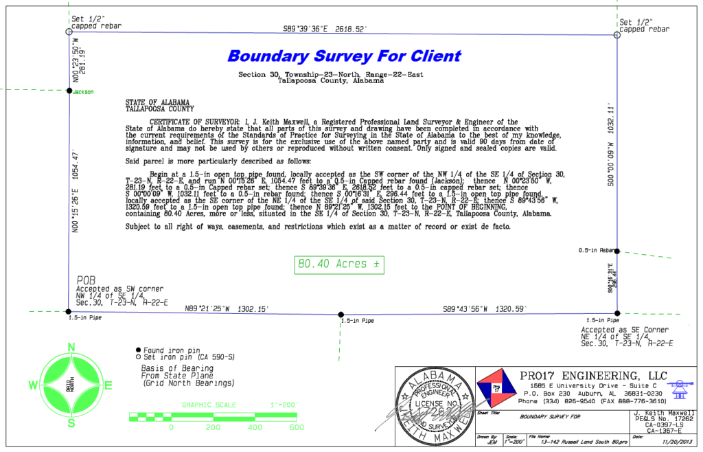 Boundary Survey Example